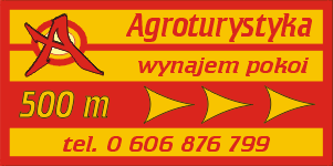 Reklama Agroturystyki umieszczona przy drodza E7